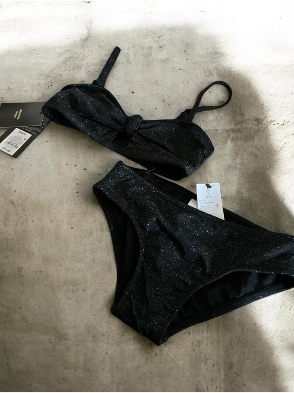 art class Black Shimmer Tie-Front Bikini